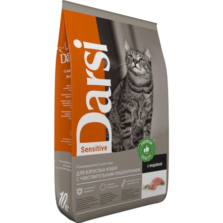 Корм для кошек Darsi Sensitive, С индейкой, 37193, 10 кг