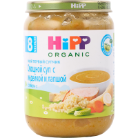 

ДП"HiPP"(овощн.крем-суп с инд./лапш)190г