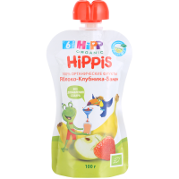 

ДП"HiPP"(яблоко клубника банан)Венг.100г