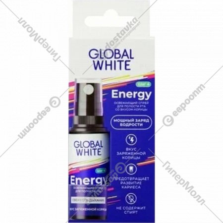Спрей для полости рта «Global White» Energy, освежающий, корица, 15 мл