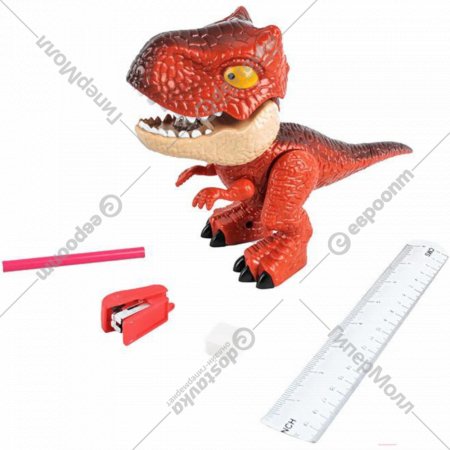 Детский канцелярский набор «Darvish» Динозавр, DV-13571-2, 5 в 1, красный
