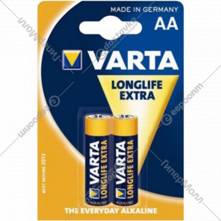 Батарейка «Varta» Longlife, AА, LR6/4106 4BP, 2 шт