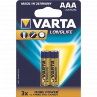 Батарейка «Varta» Longlife, AAА, LR03/4103 4BP, 2 шт