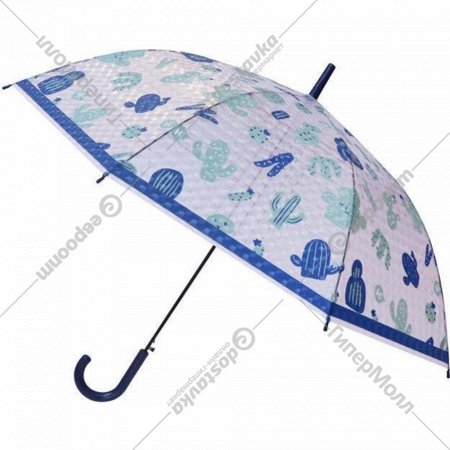 Зонт-трость «Михи-Михи» Кактусы с 3D эффектом, синий, 80 см