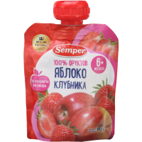 

Пюре "Semper" (яблоко-клубника) 90г