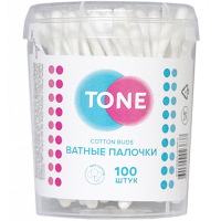 

Ватные палочки"TONE"стакан кругл. 100 шт