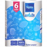 Бумага туалетная «Sipto» White, белый, 2 слоя, 6шт
