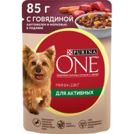 Корм для собак Purina One мелких пород, говядина, картофель и морковь в подливе, 85 г
