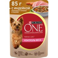 Корм для собак Purina One мелких пород, индейка, моркови и горох в подливе, 85 г