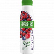 Йогурт питьевой «ЭкоНива» Fitness Line, черника-малина, 2.5%, 300 г