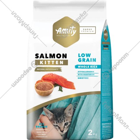 Корм для котят «Amity» Super Premium, лосось, 2 кг