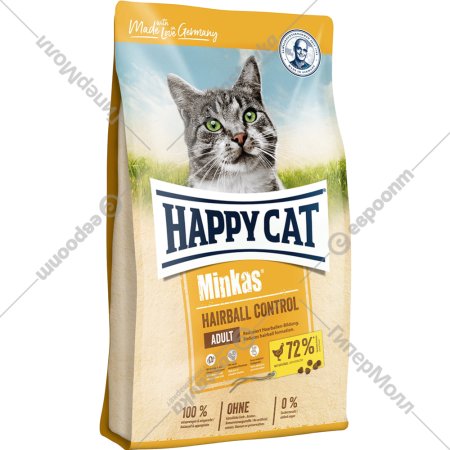 Корм для кошек «Happy Cat» Minkas Hairball Control, птица, 70417, 4 кг