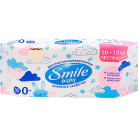 

Салф.влаж.дет"SMILE BABY"(с рис.мол)60шт