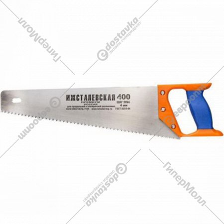 Ножовка по дереву «RUSSIA» 23163, шаг зубьев 4 мм, пластиковая рукоятка, 400 мм