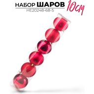 Набор новогодних шаров «Ausini» HE20248-68-5, красный, 10 см, 6 шт