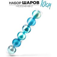 Набор новогодних шаров «Ausini» HE20248-68-2, синий, 10 см, 6 шт