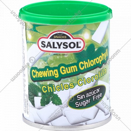 Жевательная резинка «SALYSOL» без сахара, с ароматом хлорофилла, 30 г