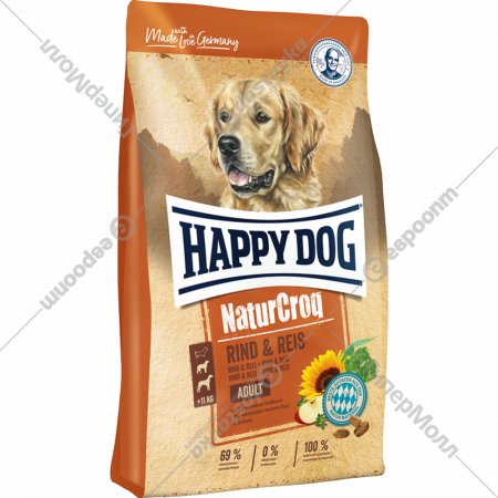 Корм для собак «Happy Dog» NaturCroq Adult, Beef&Rice, 15 кг