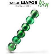 Набор новогодних шаров «Ausini» HE20248-68-6, зеленый, 10 см, 6 шт