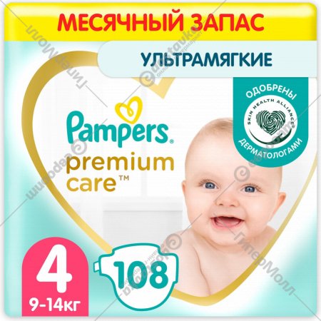 Подгузники детские «Pampers» Premium Care, размер 4, 9-14 кг, 108 шт