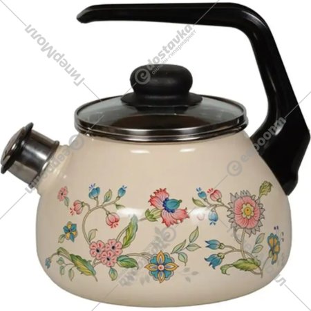 Чайник со свистком «Стальэмаль» Луговые цветы, 4с210я, 2 л