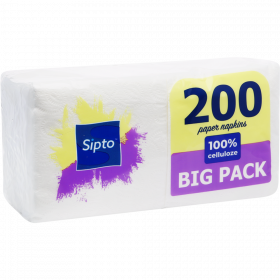 Салфетки бумажные «Sipto Big Pack» белые, 200 шт.