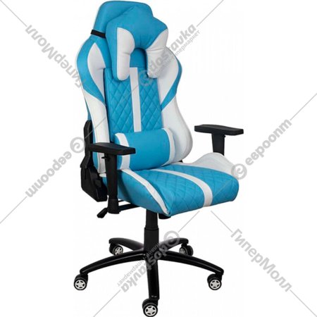 Компьютерное кресло «AksHome» Sprinter, экокожа, голубой/белый