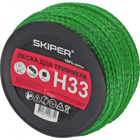 Леска для тримме­ра «Skiper» H33, 2.7 мм, кру­че­ный, зе­ле­ный, 273 м