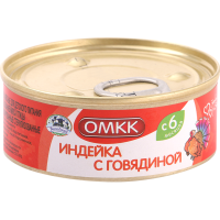 

Конс.мясн."МЯСО ИНДЕЙКИ С ГОВЯДИН"100г