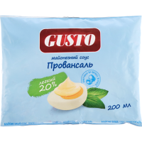 

Майонезн.соус "GUSTO" (п/эт) 200 мл