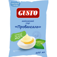 

Майонезн. соус "GUSTO" (п/эт) 600 мл