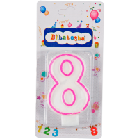 

Свеча-цифра "8" (П15176-8)розовый