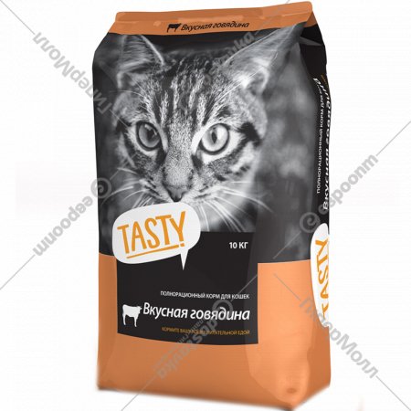 Корм для кошек «Tasty Cat» С говядиной, 10 кг