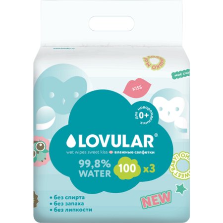 Салфетки Lovular sweet kiss, 3 х 100 шт