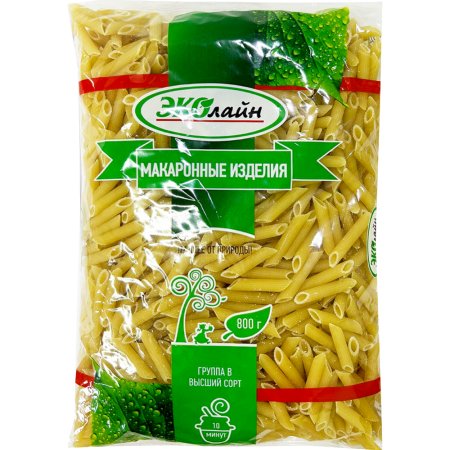Макароны Эколайн перья, 800 г