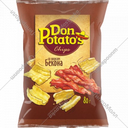 Снеки «Don Potato's» со вкусом бекона, 80 г