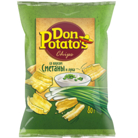 Снеки «Don Potato's» сме­та­на и лук, 80 г