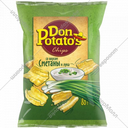Снеки «Don Potato's» сметана и лук, 80 г