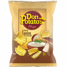 Снеки «Don Potato's» вкус грибов со сме­та­ной 80 г