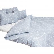 Комплект постельного белья «Ночь Нежна» Грань, евро 50х70, серый