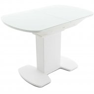 Обеденный стол «Аврора» Корсика, Белый матовый шагрень/Белый, 141.5х70 см