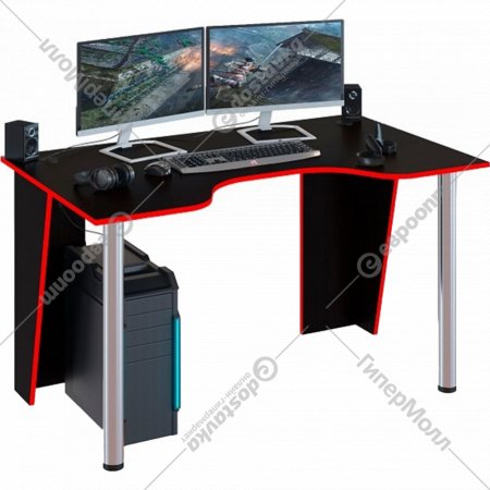 Компьютерный стол «Сокол» КСТ-18, SKM_00-00010862, черный/красный