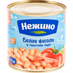 Фасоль кон­сер­ви­ро­ван­ная «Не­жи­но» белая, в то­мат­ном соусе, 400 г