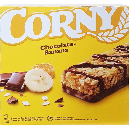 Батончик «Corny» со вкусом молочного шоколада и банана, 6*25 г