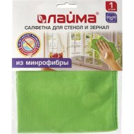 Салфетка для стекла «Laima» микрофибра, 603933, зеленый, 30х30 см