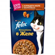 Корм для кошек «Felix Sensations» с курицей в желе с морковью, 85 г