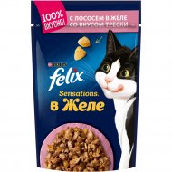 Корм для кошек «Felix Sensations» в желе с лососем и треской, 85 г