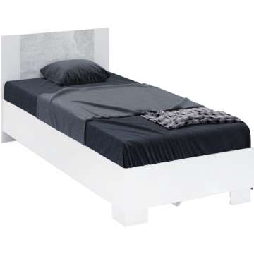 Кровать «Империал» Аврора 90, встроенное основание, Белый/Ателье светлый