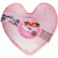 Соль для ванн «Клубника со сливками» бурлящий шар сердечко, 120 г