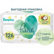 Детские Влажные Салфетки «Pampers» Pure Coconut, 126 шт